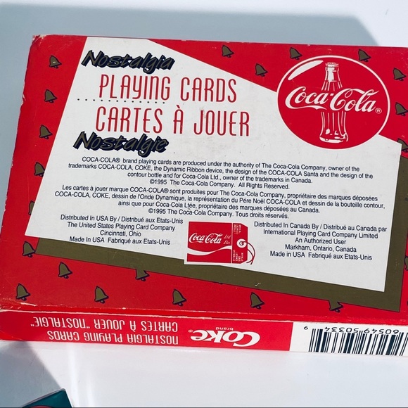 New Sealed Coca Cola Playing Cards Tin Box 1995 Christmas - Picture 6 of 13